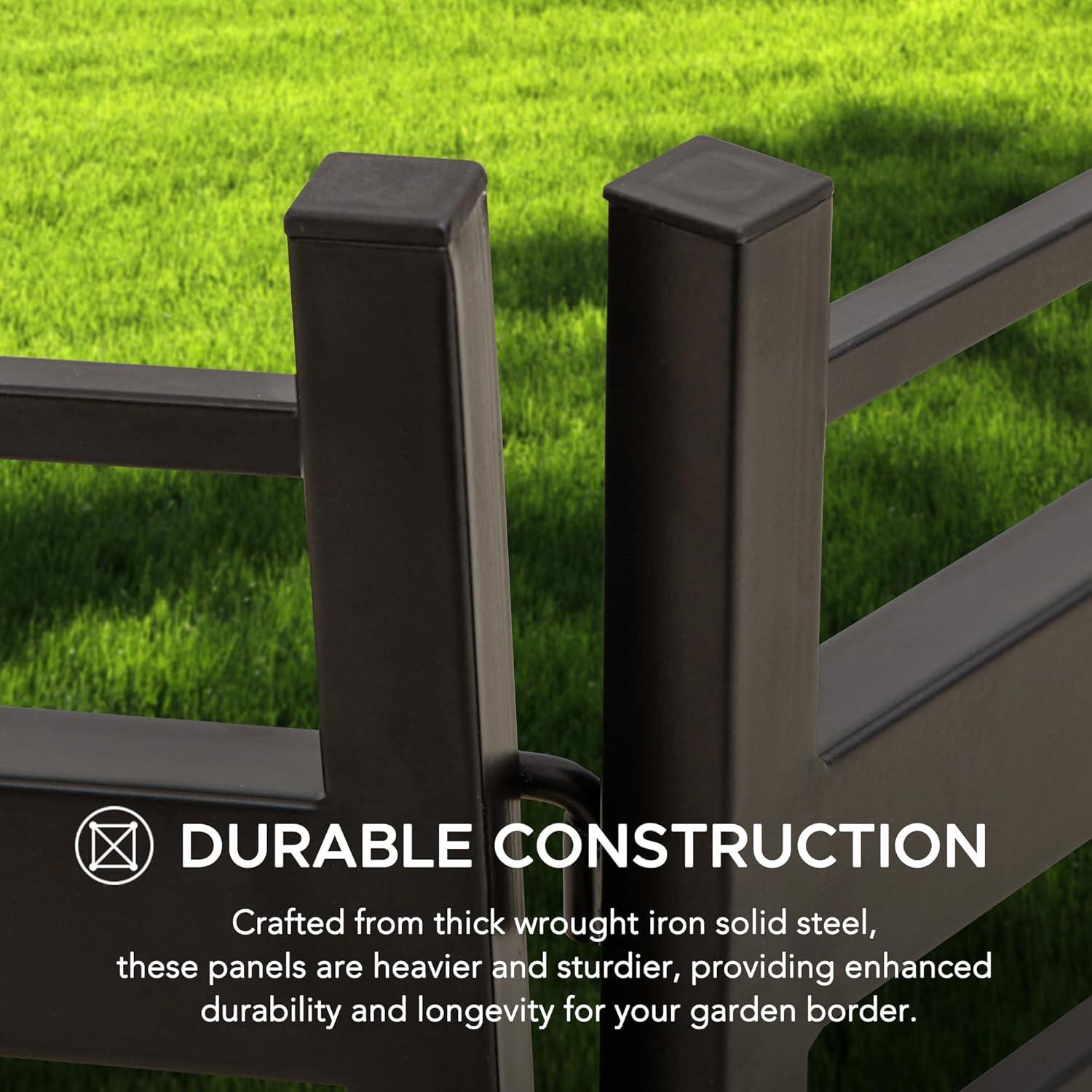 Sunjoy Garden Fence Solar Border Fencing with Waterproof LED Path Lights,Panel Outdoor Decorative Garden Fences & Reviews | Wayfair