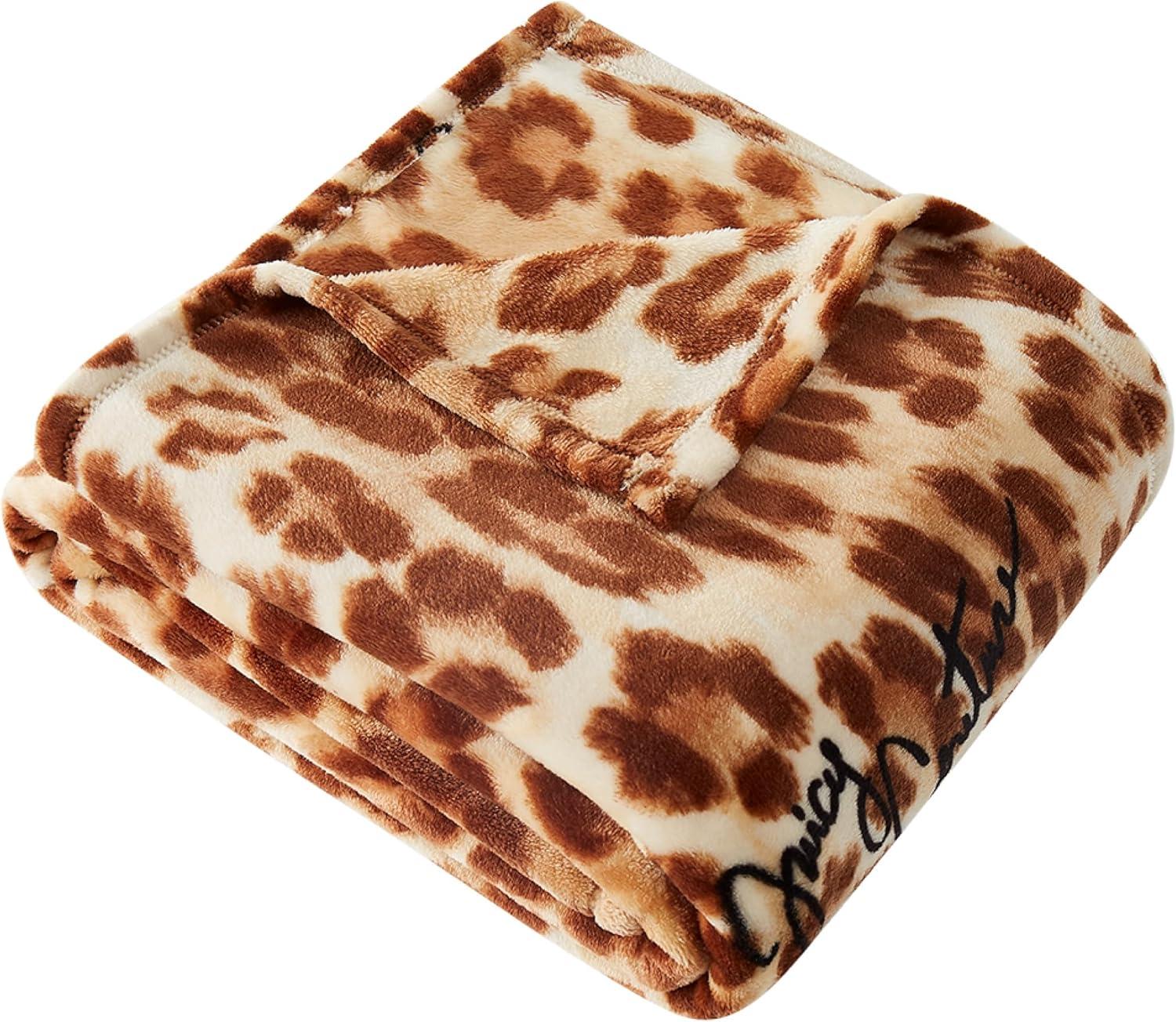 Regent Leopard Brown Plush 50" x 70" Throw Blanket