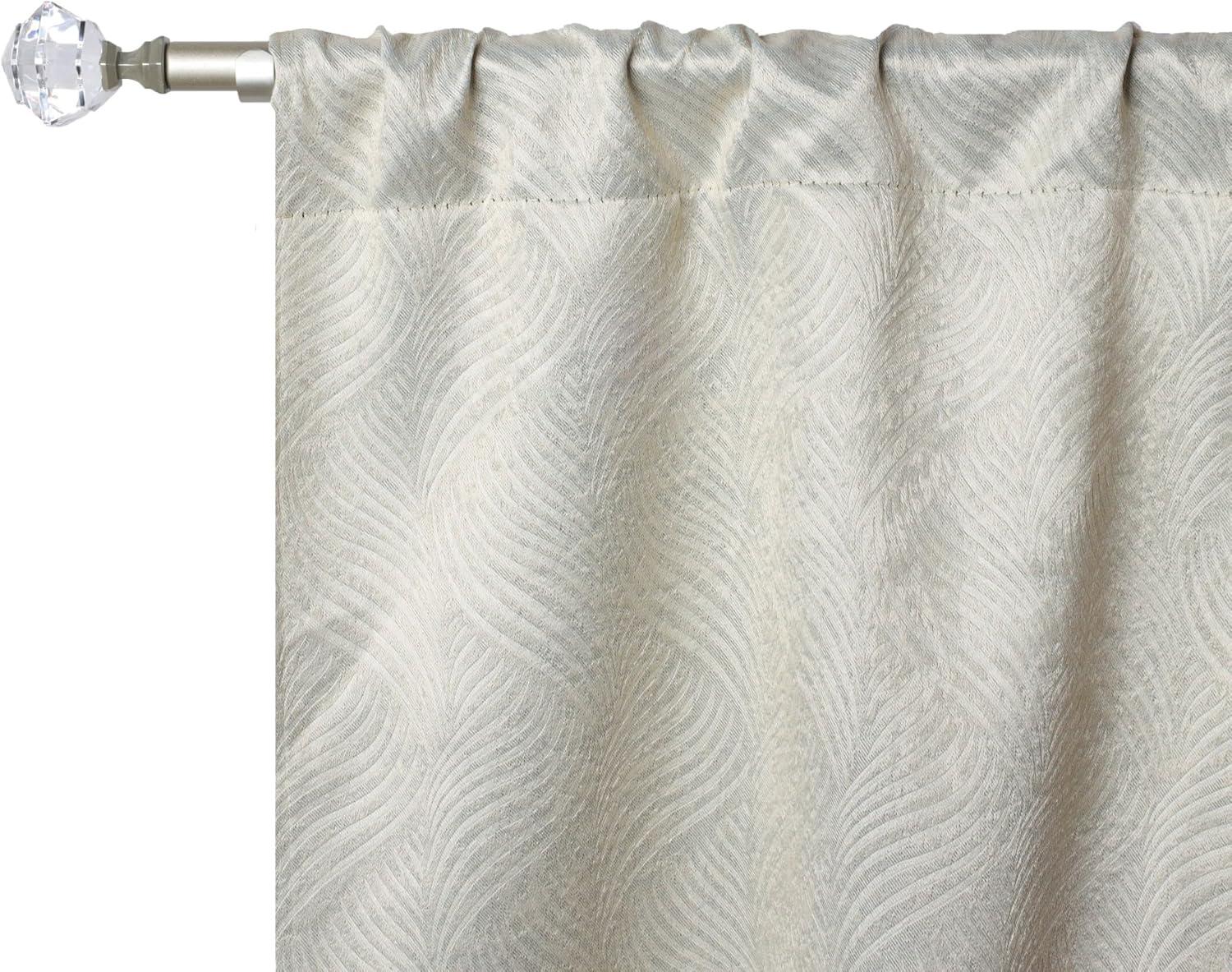 Superior Waverly Blackout Curtains, Rod Pocket, Set of 2, 26" x 63", Ivory