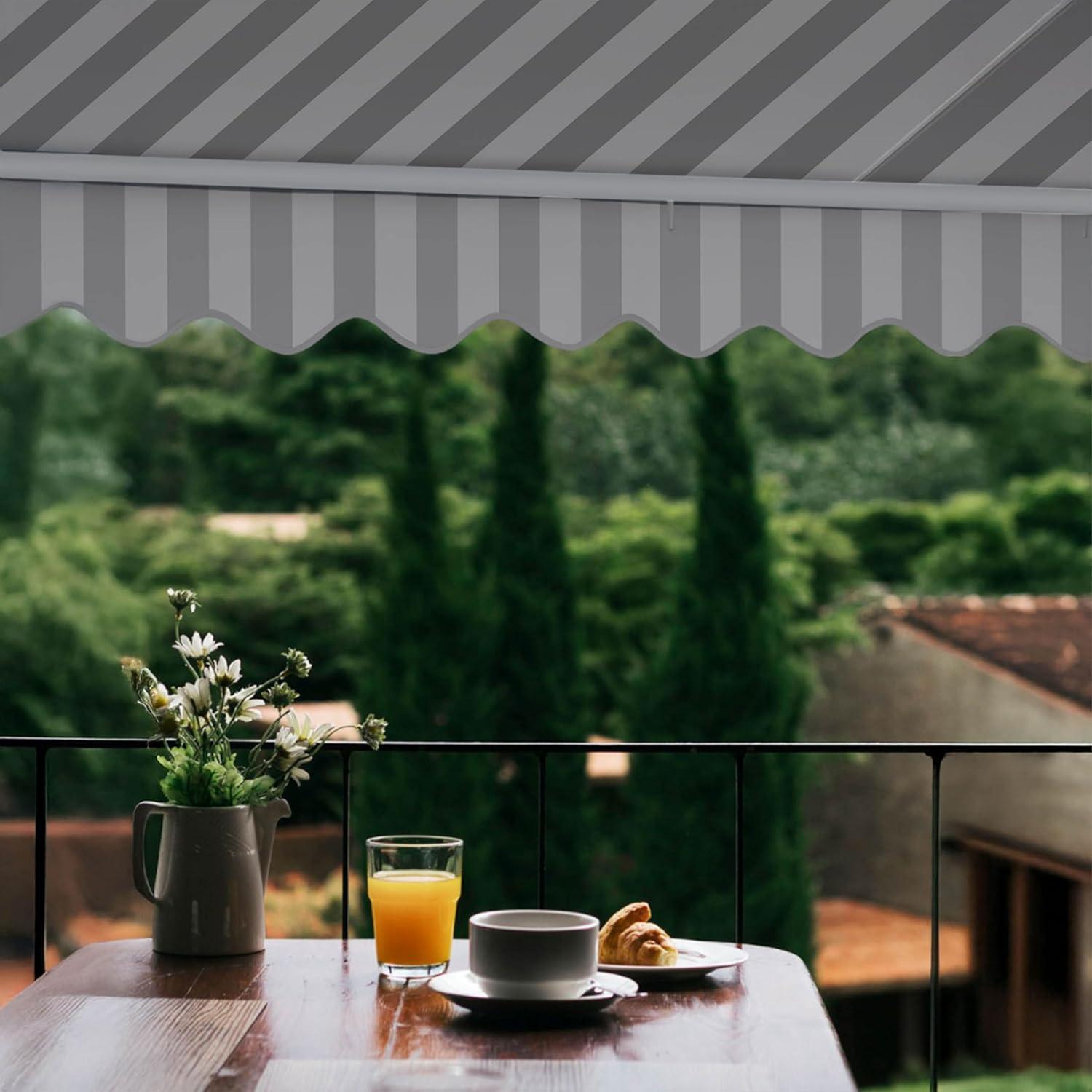 Retractable Patio Awning - White Frame