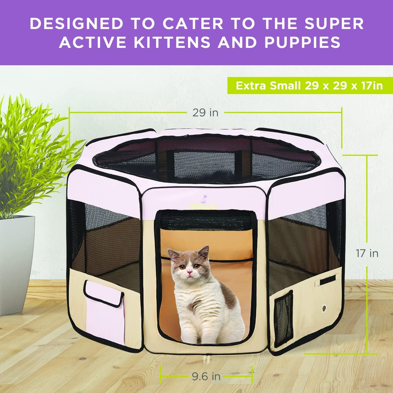 Pink Extra Small Portable Foldable Pet Playpen