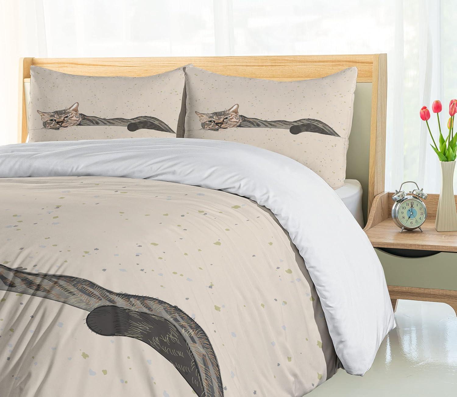 Ambesonne Cat Modern & Contemporary Duvet Cover Set
