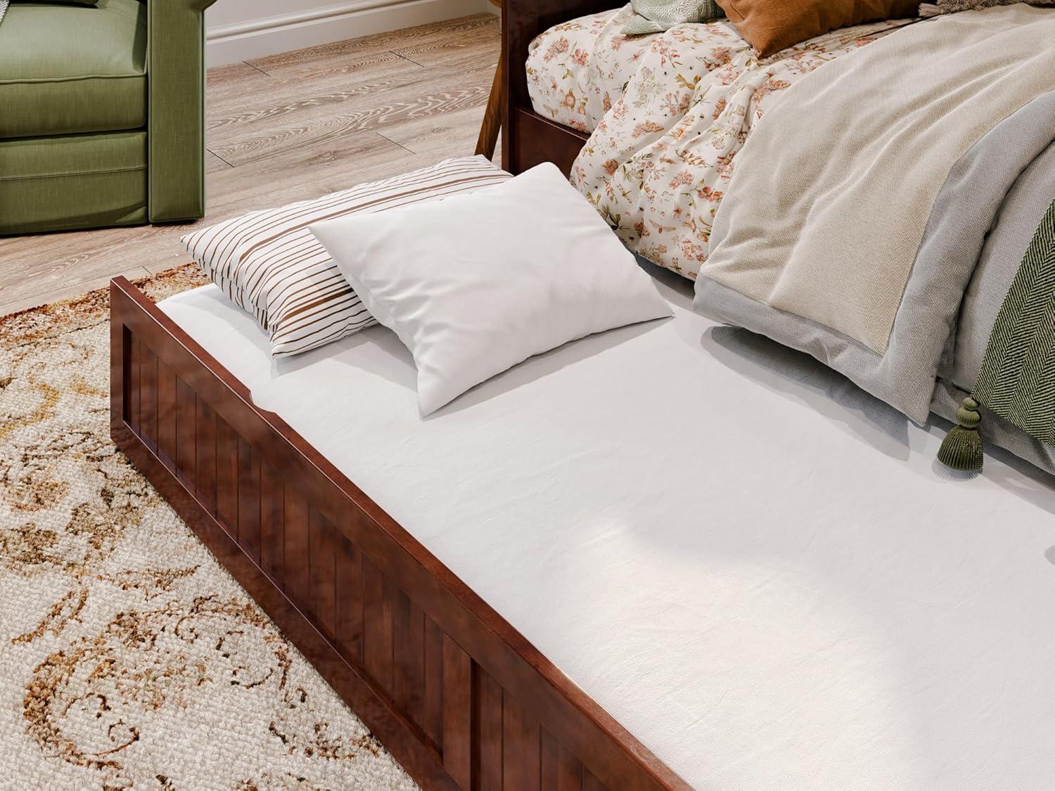 Nantucket Walnut Twin Wood Daybed with Trundle and Drawer