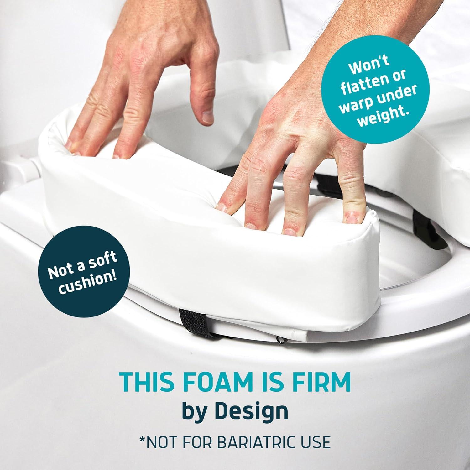 White High-Density Foam Raised Toilet Seat Cushion