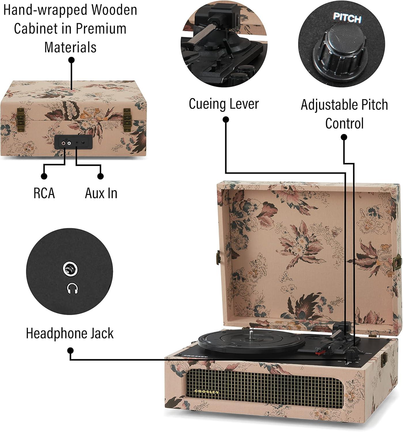 Crosley Floral Voyager Bluetooth Record Player