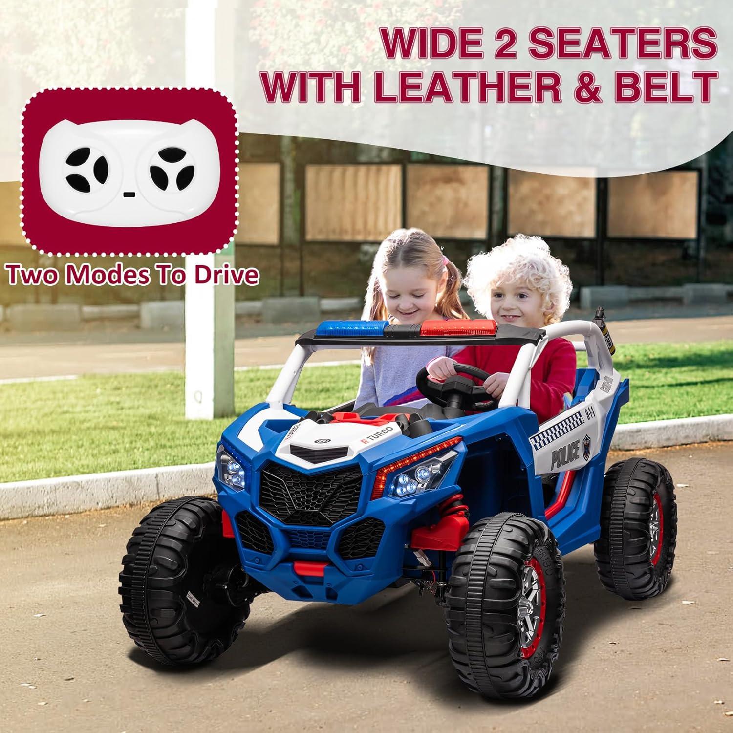 24V 2 Seater Kids Ride on UTV Car w/Remote Control, 4WD Powerful Electric Vehicle