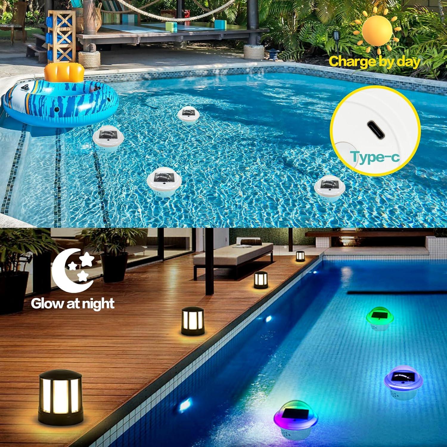 Solar Powered RGB Color Changing Floating Pool Lights