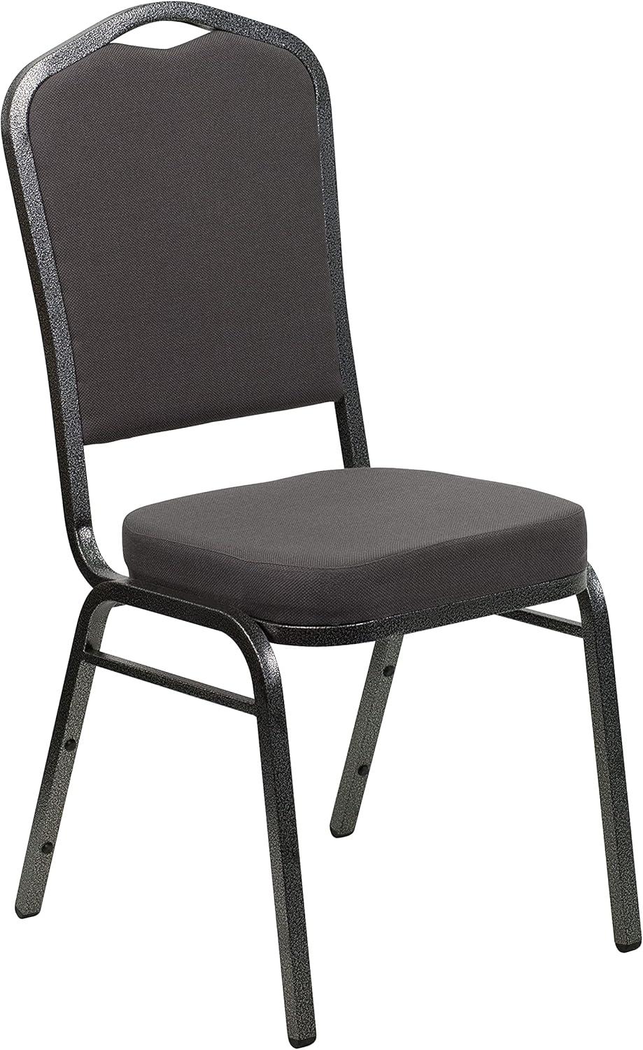 Hercules Series Stacking Banquet Event Chairs with Padded Seats, Set of 4, Gray