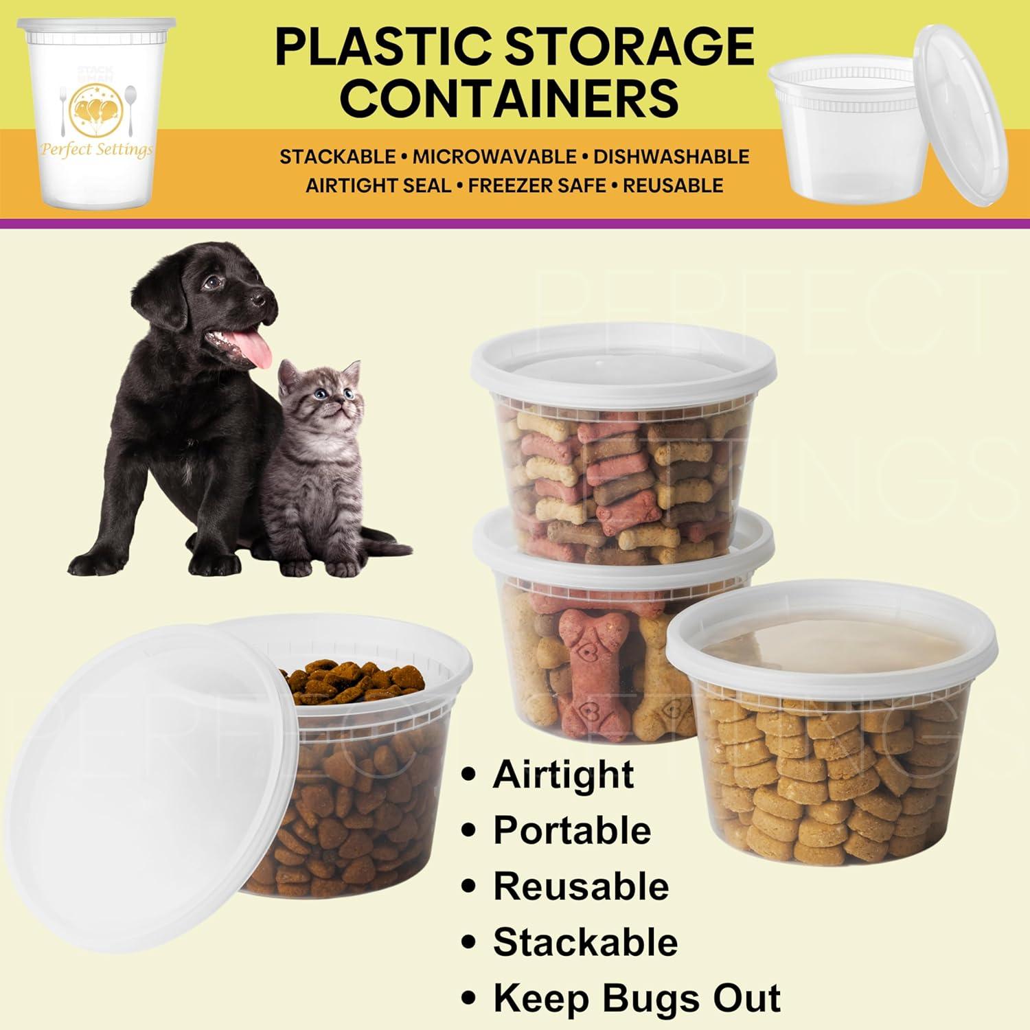 Perfect Settings 16oz. Plastic Food Storage Container 40 Sets (Set of 40)