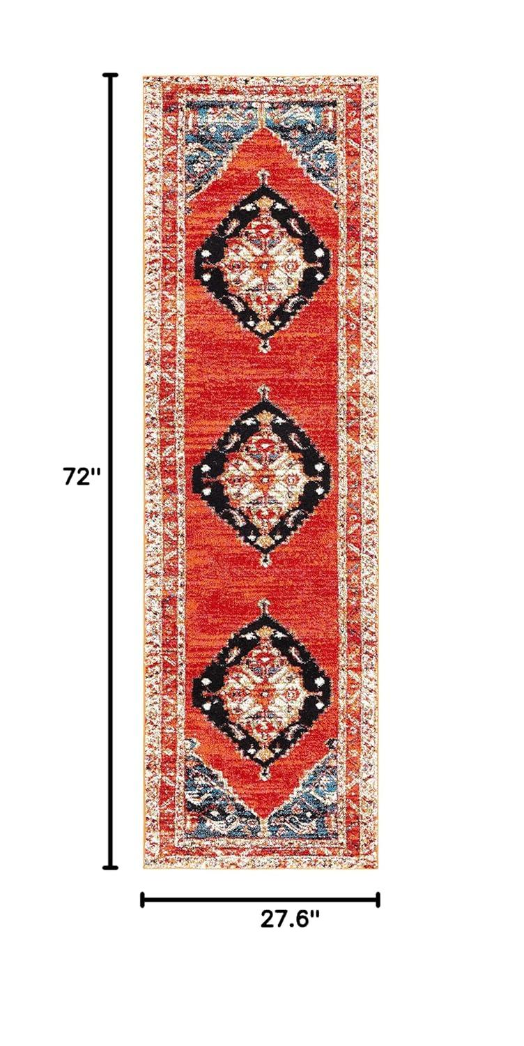 Vintage Hamadan VTH228 Power Loomed Indoor Runner Rug - Red/Navy - 2'3"x6' - Safavieh