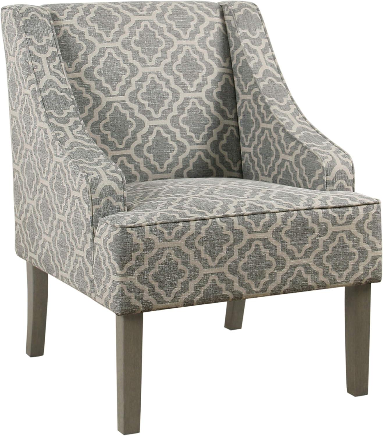 Classic Swoop Accent Armchair Brindle Gray- HomePop