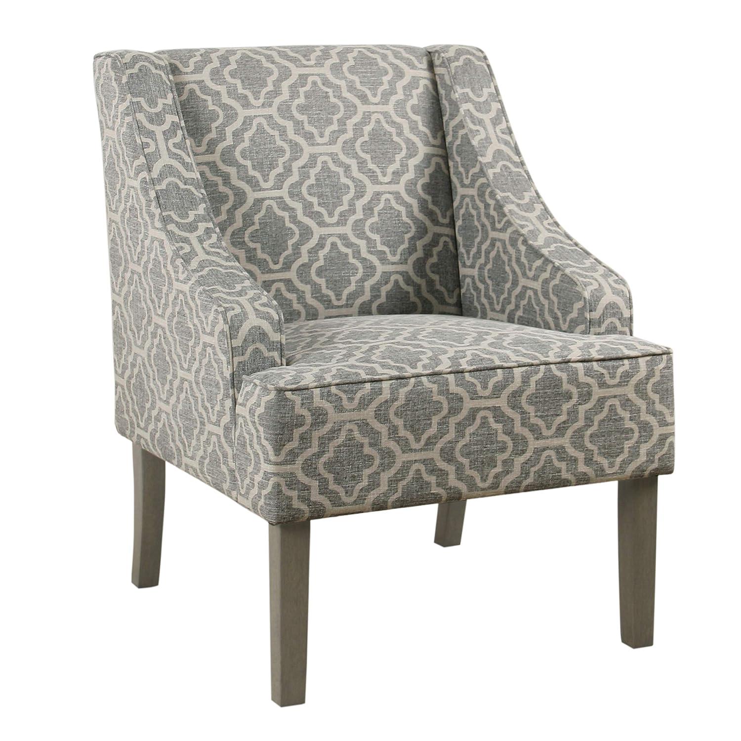 Classic Swoop Accent Armchair Brindle Gray- HomePop