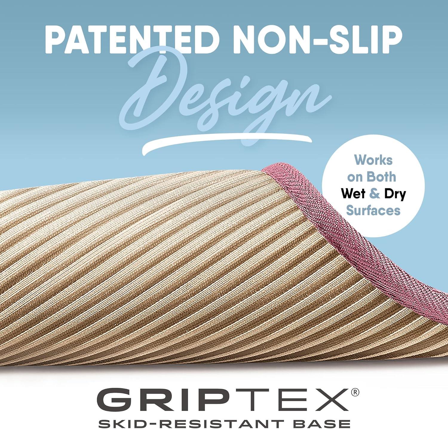 Microdry 17"x24" MICRODRY Ultra Absorbent CoreTex Quilted Memory Foam Bath Rug/Runner : Microfiber, Machine Washable, Non-Slip Backing
