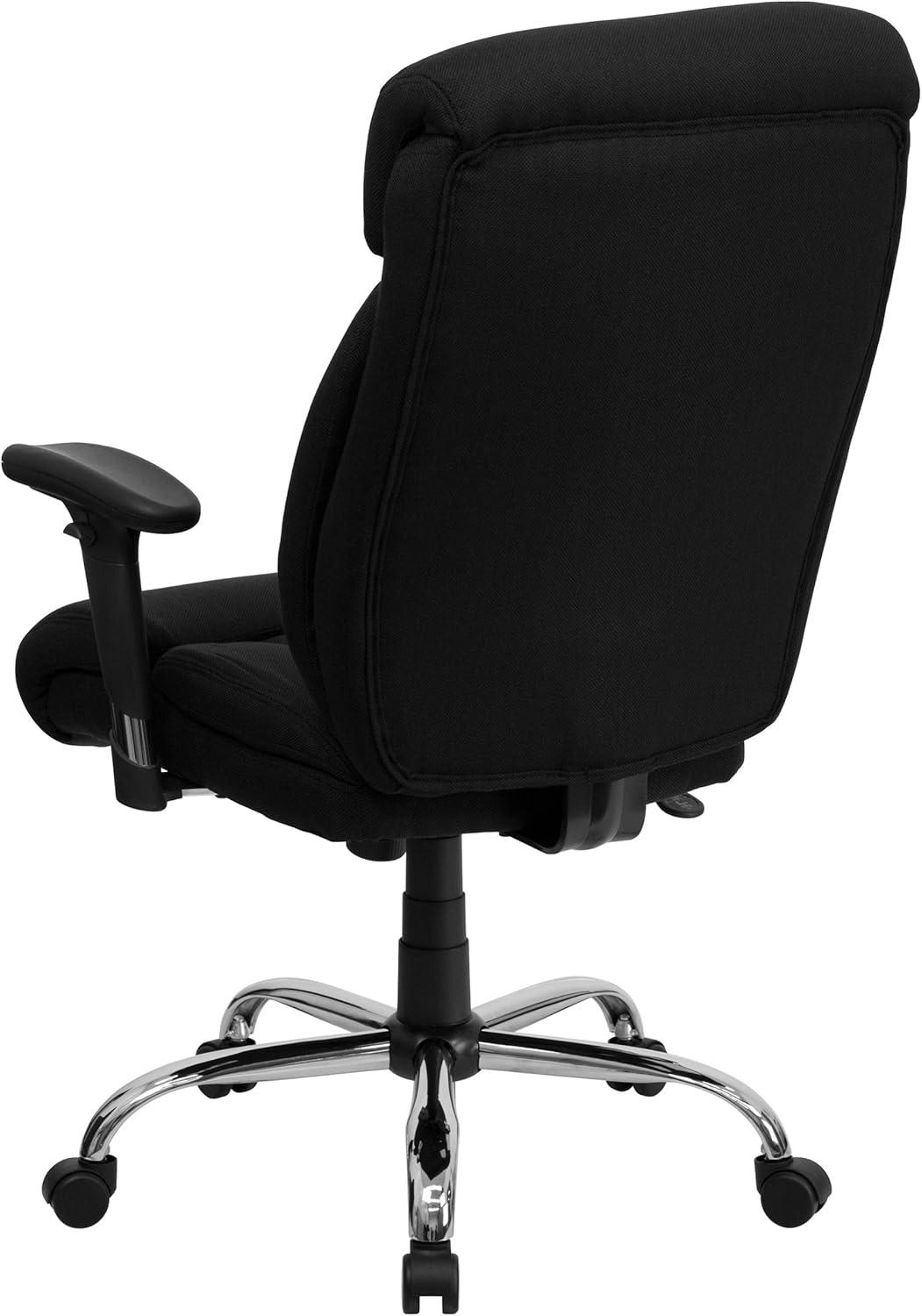 BizChair Big & Tall 400 lb. Rated High Back Black Fabric Executive Ergonomic Office Chair with Full Headrest and Adjustable Arms