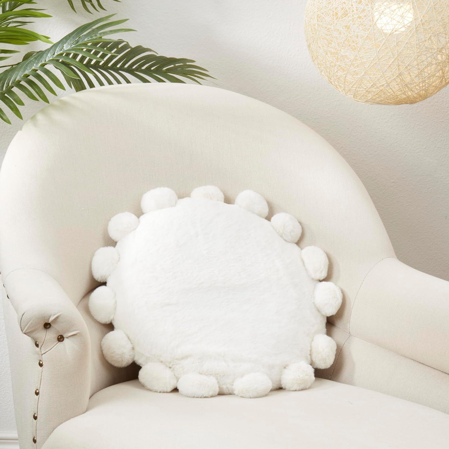 Saro Faux Rabbit Fur Collection Throw Pillow