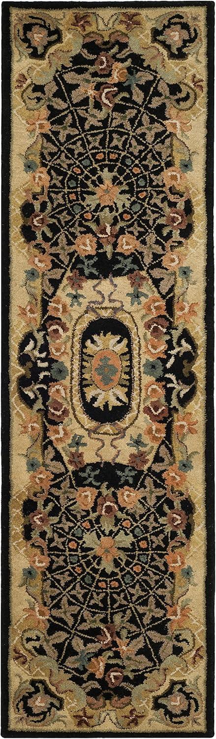 Classic CL304 Hand Tufted Runner Rug - Black/Gold - 2'3"x12' - Safavieh.