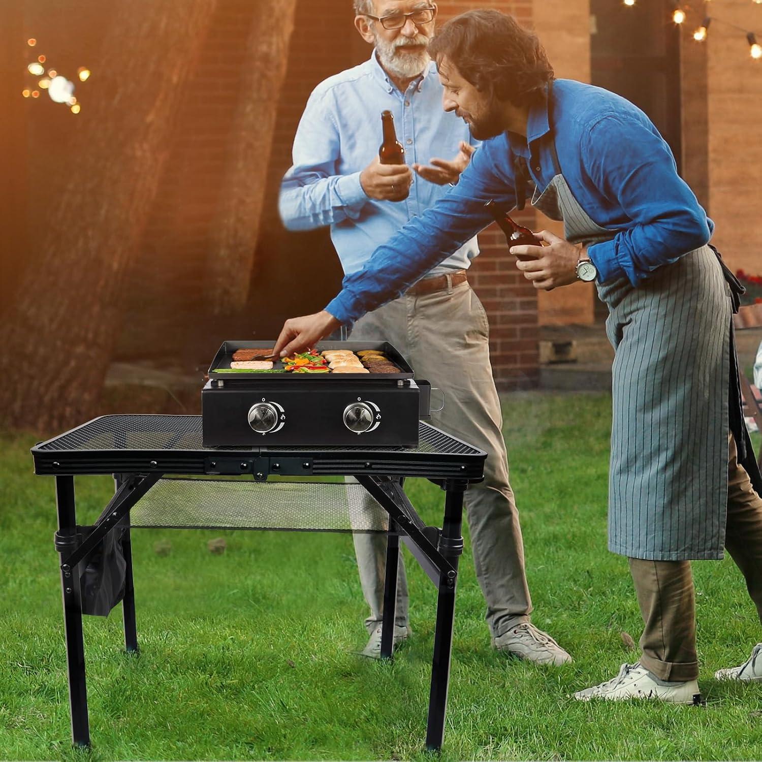 MAXAYA Small Folding Table, Easy For Storage, Compact And Portable Picnic Table For Grill, Outdoor Camping, Garden, Patio, Dining, Bbq, Party, Market, 2ft (small, Black)