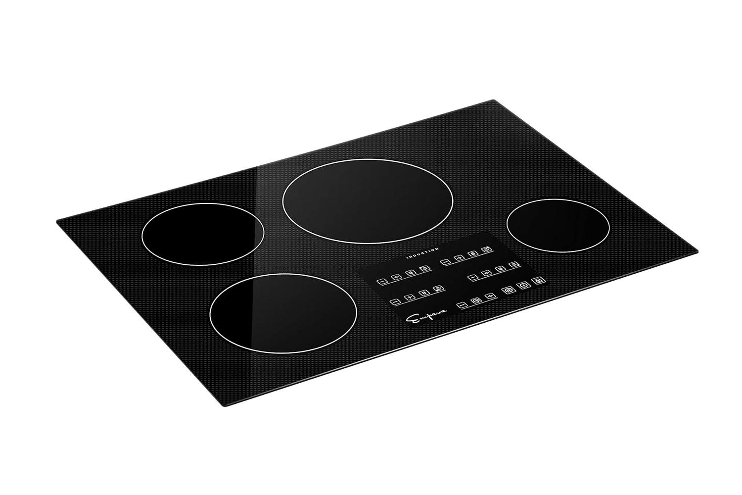 30 in. Electric Stove Induction Cooktop Smooth Surface in Black Vitro Ceramic Glass with 4 Elements Booster Burner