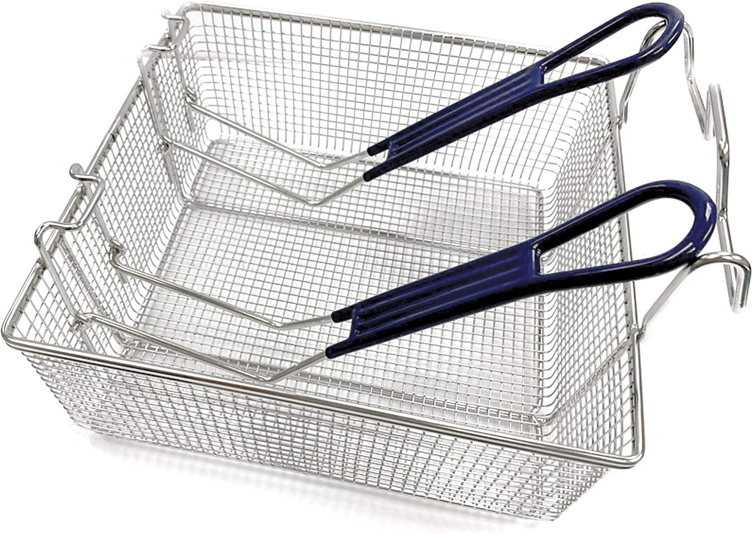 ZRQarq 700-189 Double Fryer Basket Fits 4-gal & 9-gal Stainless Bayou Fryers Features Cool Touch Handle Wire Mesh Basket Perfect For Frying Fish Shrimp Chicken Onion Rings Hushpuppies and Fries