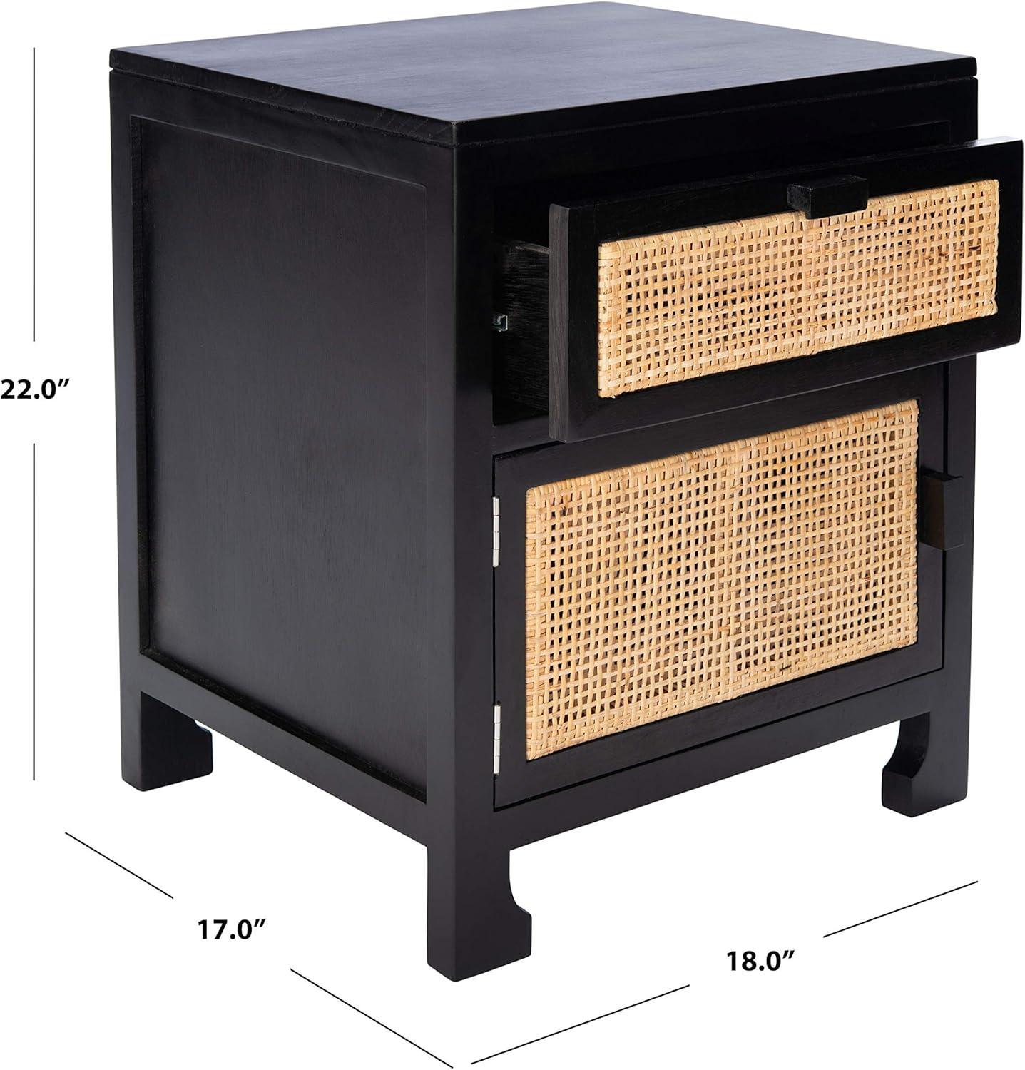 Miya 1 Drawer Nightstand - NST5012 - Black/Natural - Safavieh