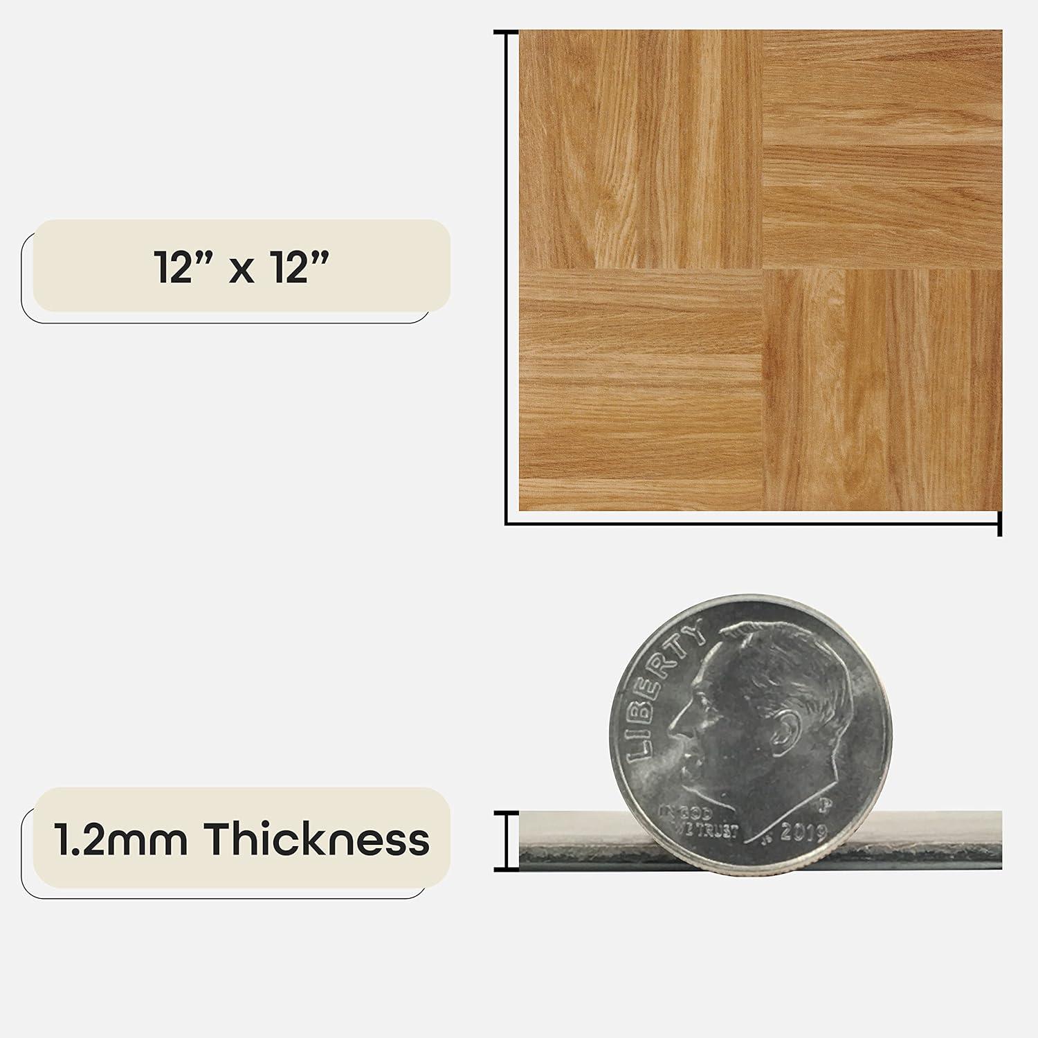 Achim Nexus 12"x12" 1.2mm Peel & Stick Vinyl Floor Tiles 20 Tiles/20 Sq. Ft. Oak Parquet