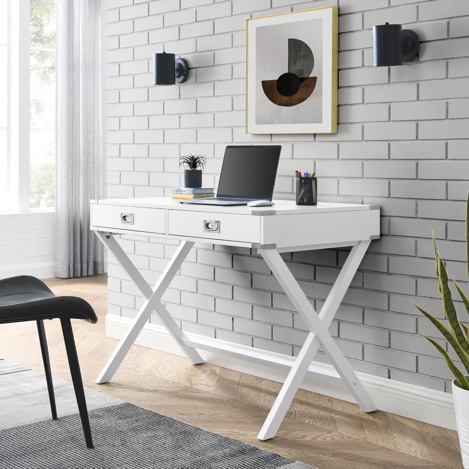 GeeHome Computer Desk with Storage,Solid Wood Desk with Drawers, Modern Study Table for Home Office,Small Writing,