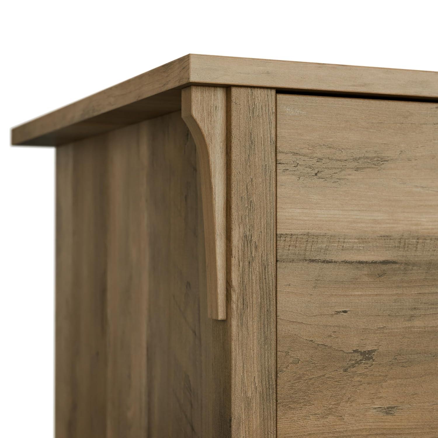 Bush Furniture Salinas 60" L Shaped Desk with Storage, Reclaimed Pine