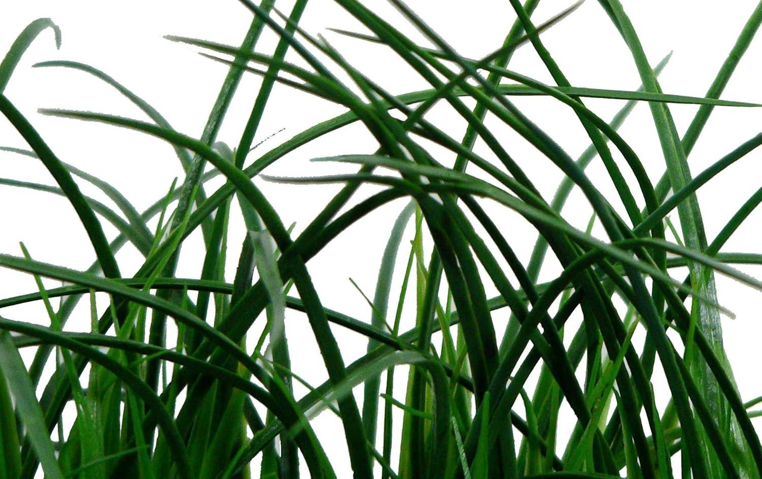 Contemporary Faux Grass in Sleek Gray Rectangular Planter