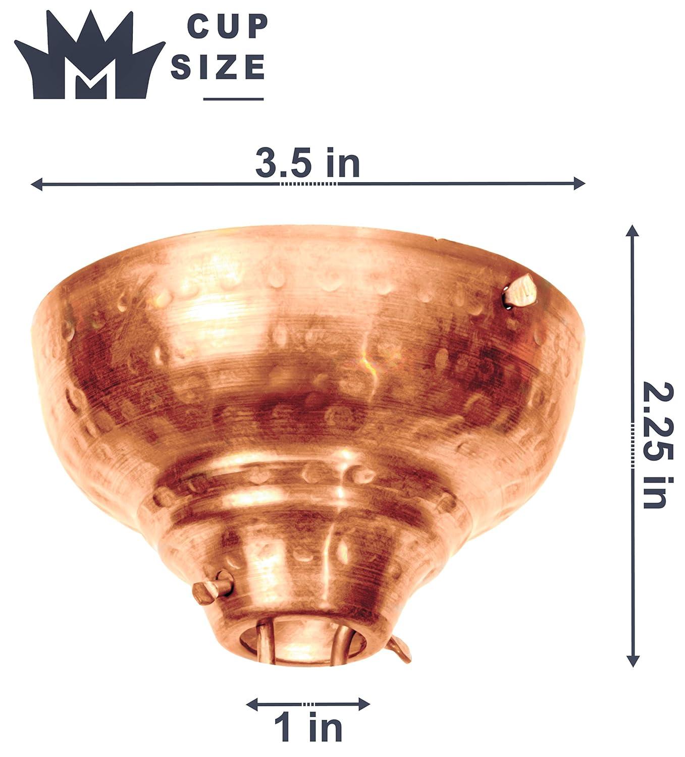 Monarch Rain Chains Pure Copper Eastern Hammered Cup Rain Chain Replacement Downspout for Gutters, 8-1/2 Feet Length