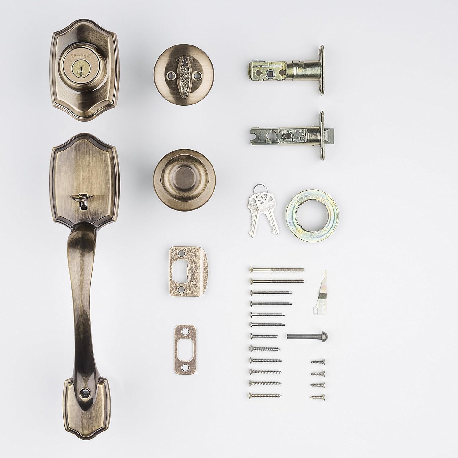 Kwikset Handleset with Deadbolt and Door Two Piece and Rosette