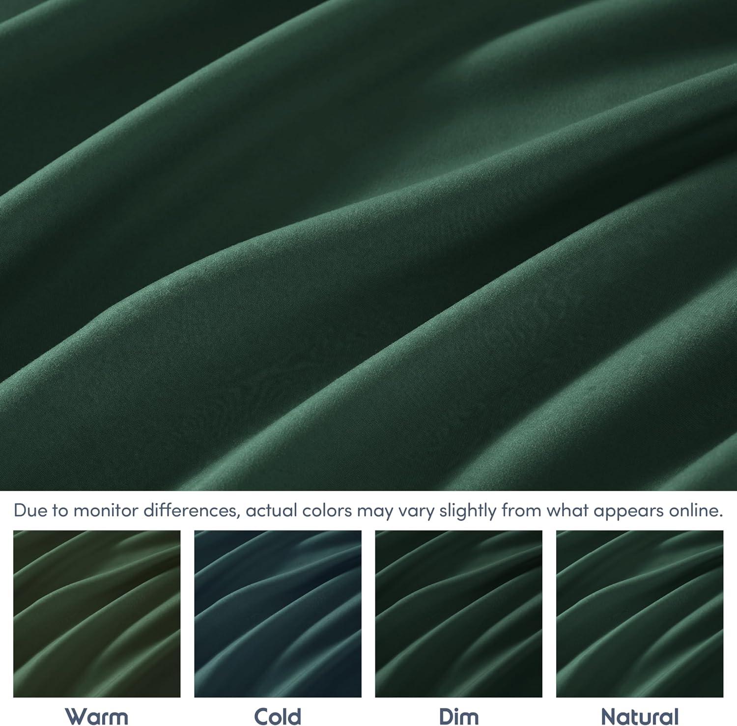 Nestl Fitted Sheet Cal King Size, Extra Deep Pocket Fitted Sheet Only, Ultra Soft Microfiber Fitted Bed Sheet Fits up to 24" Mattress - Hunter Green