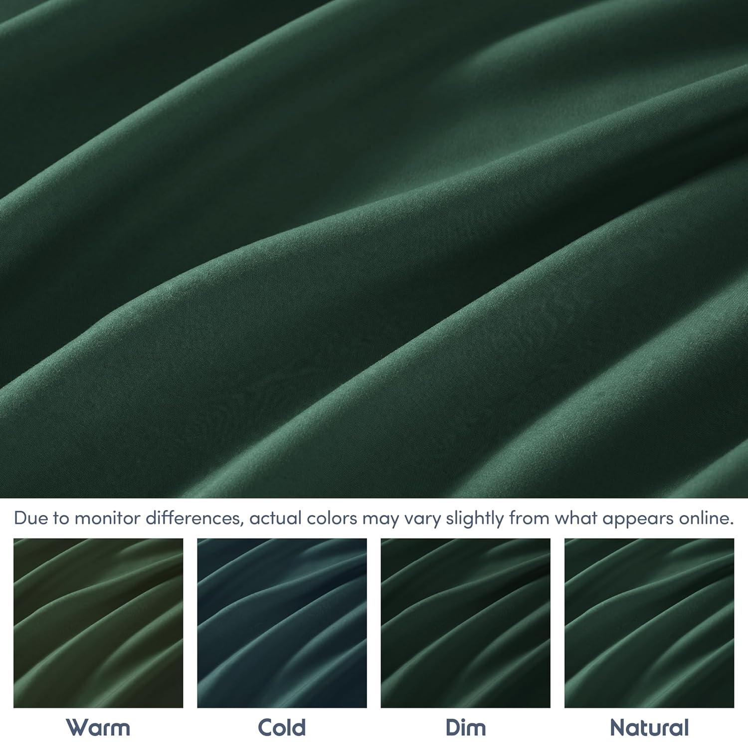 Nestl Fitted Sheet Cal King Size, Extra Deep Pocket Fitted Sheet Only, Ultra Soft Microfiber Fitted Bed Sheet Fits up to 24" Mattress - Hunter Green
