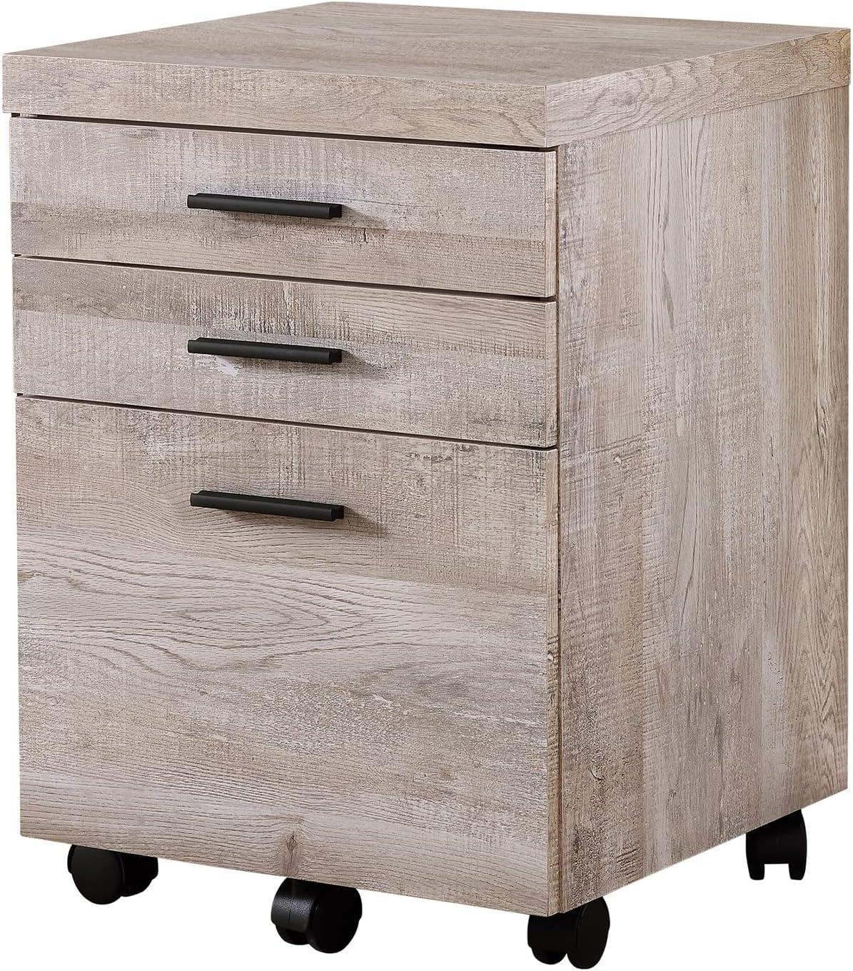 File Cabinet Rolling Mobile Printer Stand Office Work Laminate Beige