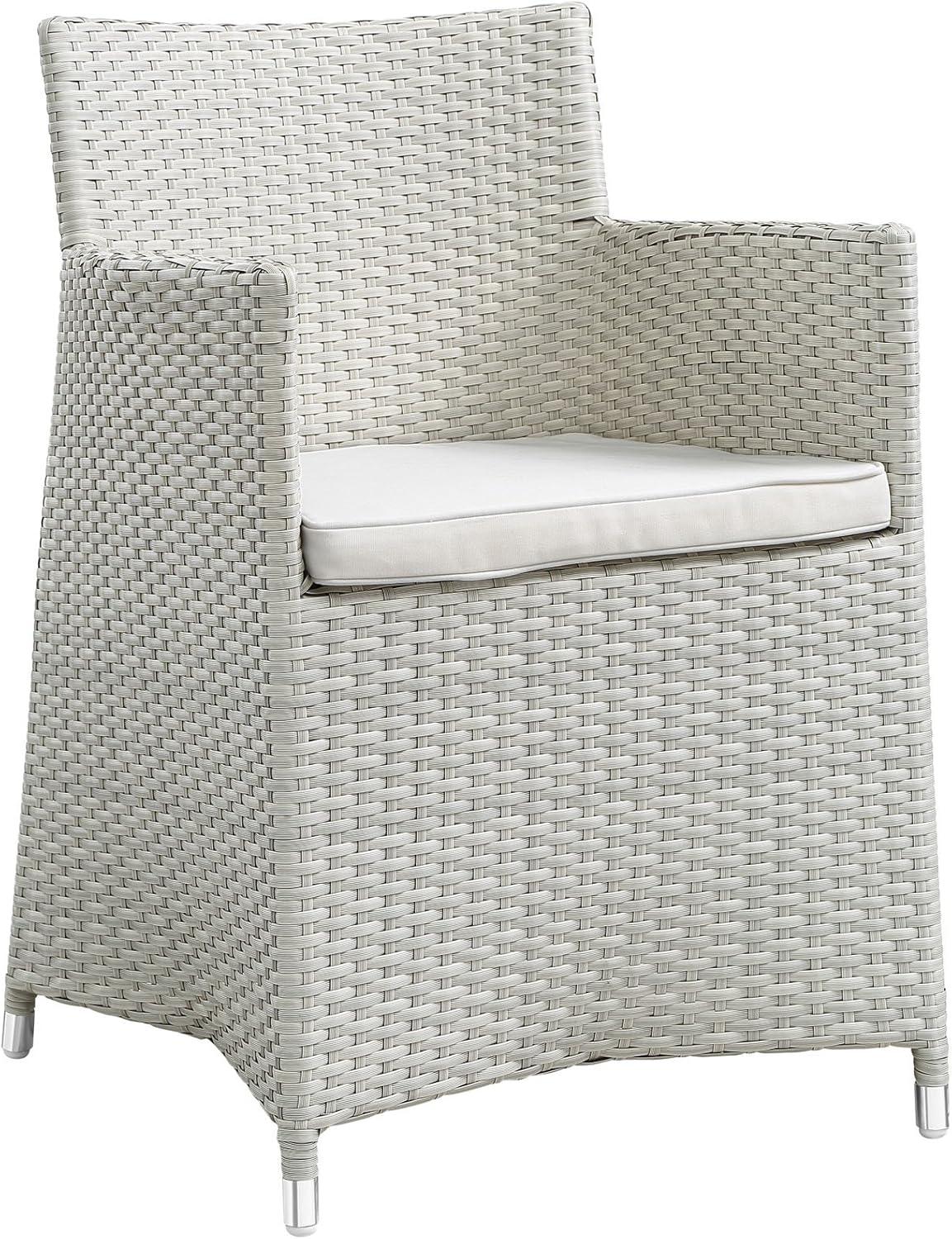 Modway Junction 18.5" Wicker / Rattan Outdoor Armchair in Gray/White