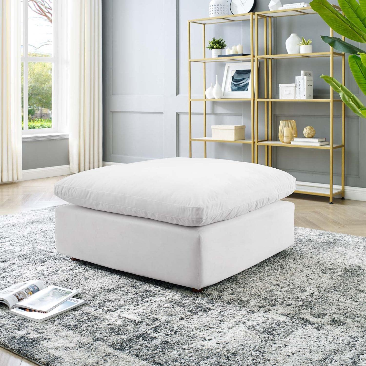 Modway Commix Down Filled Overstuffed Performance Velvet Ottoman