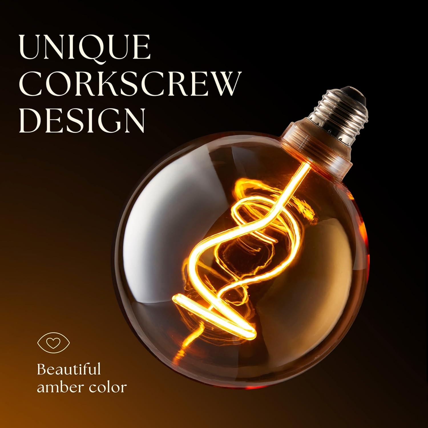 Next Glow Decorative LED Edison Bulb, Dimmable 2000K, E26, Oversized Globe