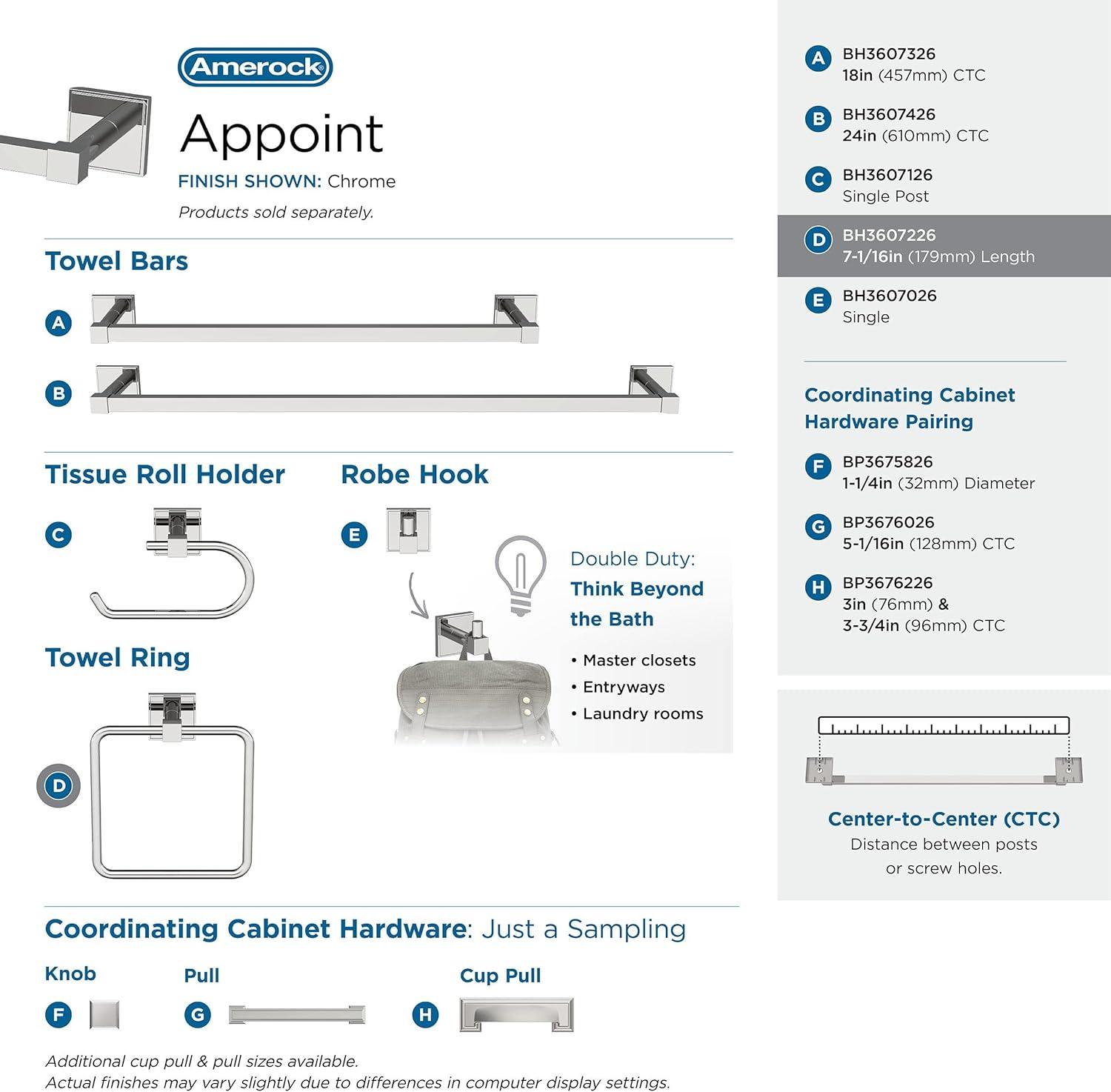 Amerock Appoint Wall Mounted Towel Ring