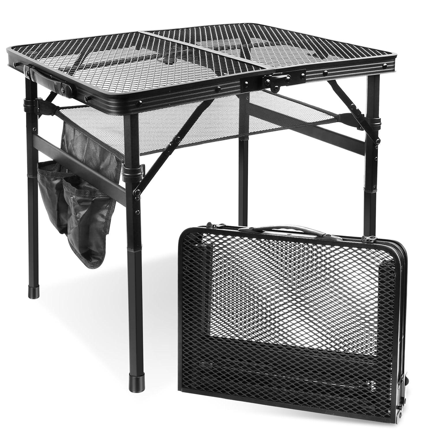 MAXAYA Small Folding Table, Easy For Storage, Compact And Portable Picnic Table For Grill, Outdoor Camping, Garden, Patio, Dining, Bbq, Party, Market, 2ft (small, Black)