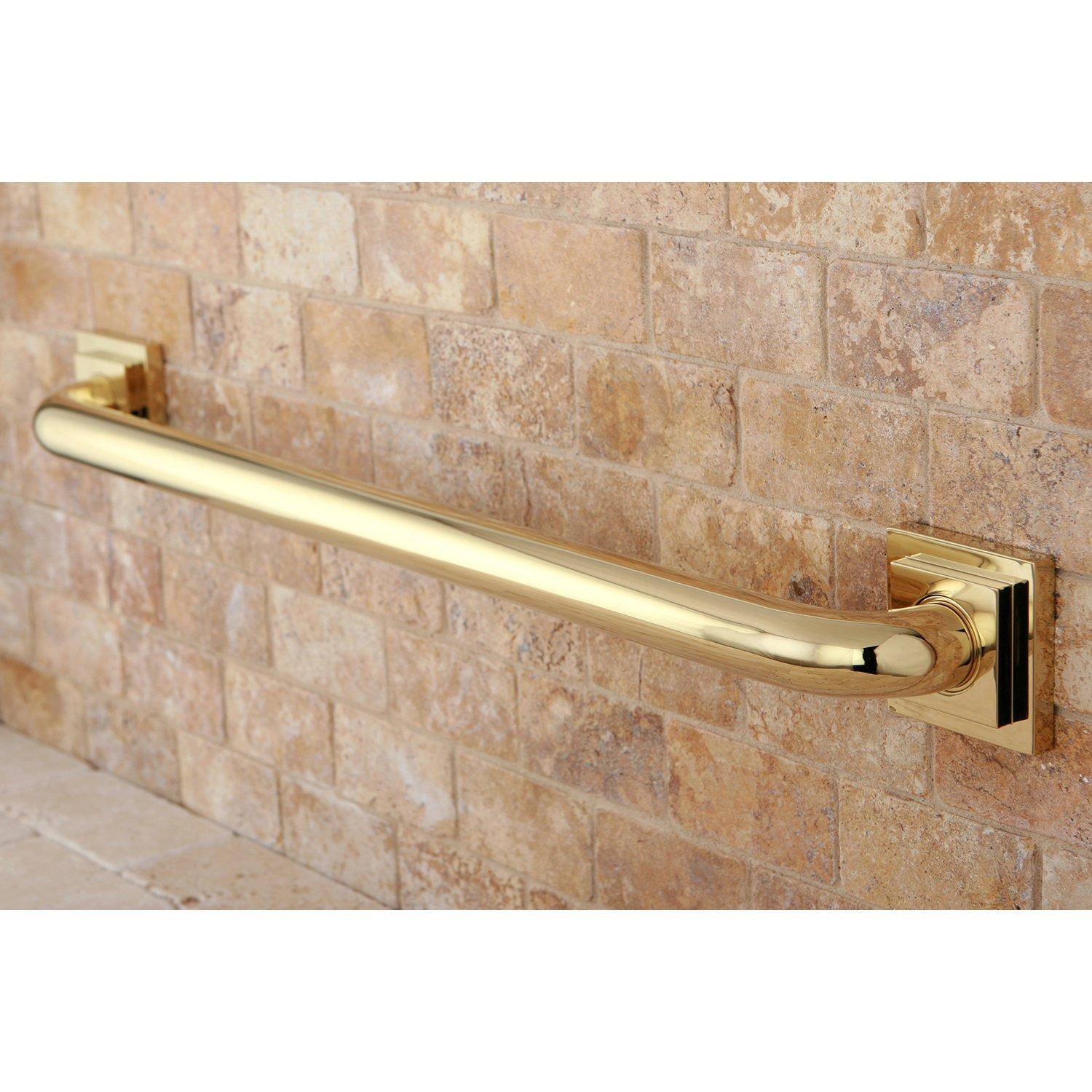 Kingston Brass DR614242 Claremont 24" Grab Bar, 1-1/4" Diameter, Polished Brass