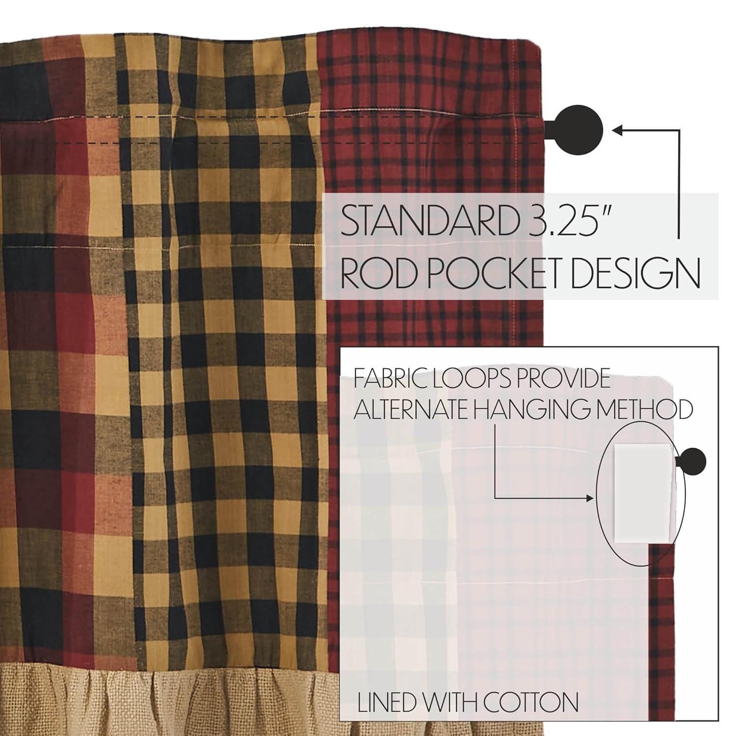 VHC Brands Connell Patchwork Cotton Ruffled 72'' W Window Valance