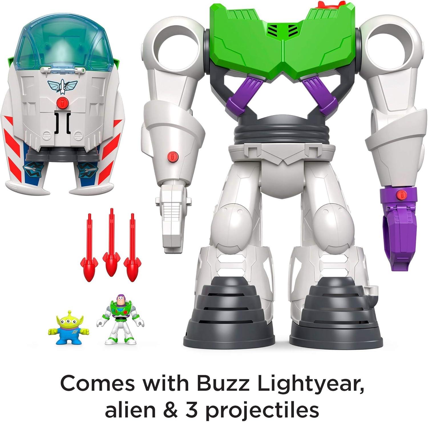 Fisher-Price Imaginext Preschool Toy Disney Pixar Toy Story Buzz Lightyear Robot Playset with Spaceship