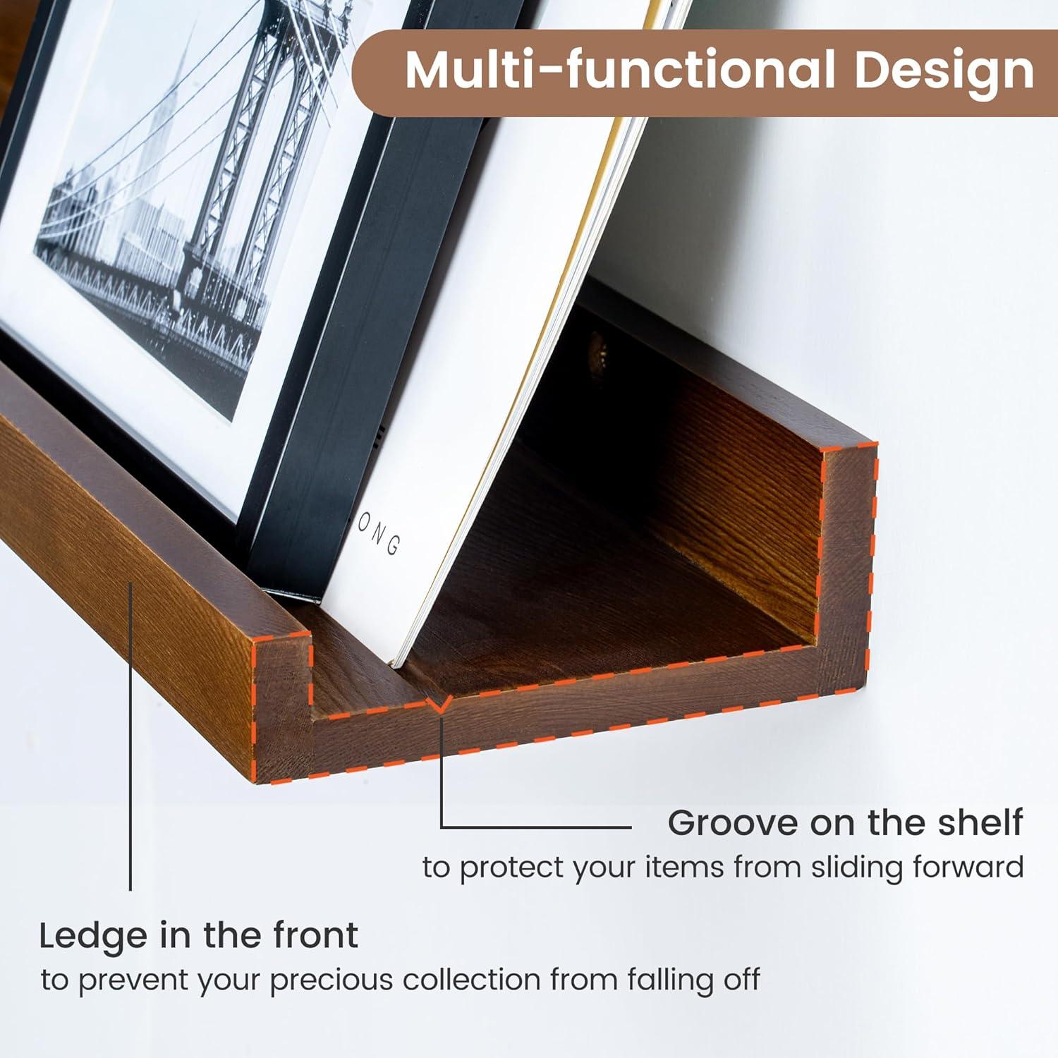 Melpomeni 2 Piece Solid Wood Floating Shelf