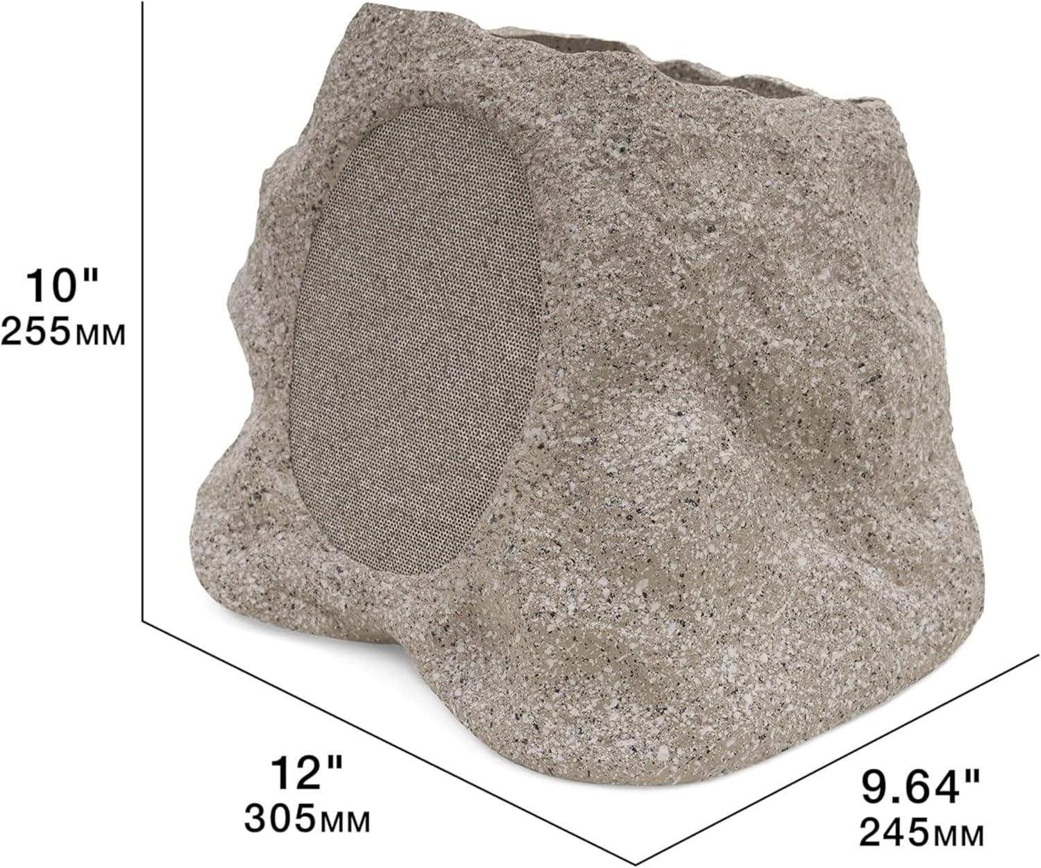 Victrola Rock Speaker Connect Bluetooth Outdoor Speaker with Solar Charging - Each (Stone)