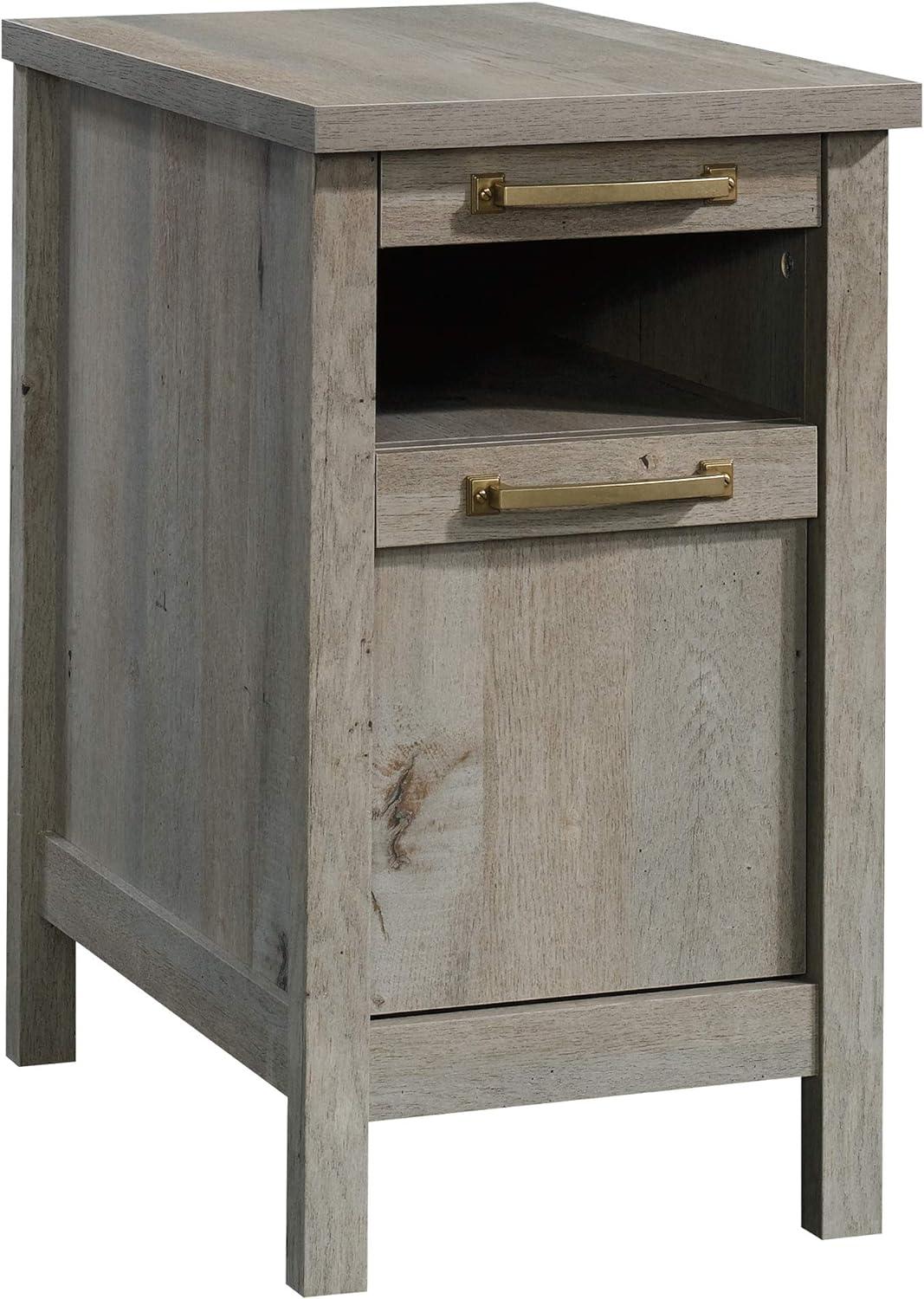 Mystic Oak Vintage-Inspired Side Table with Storage