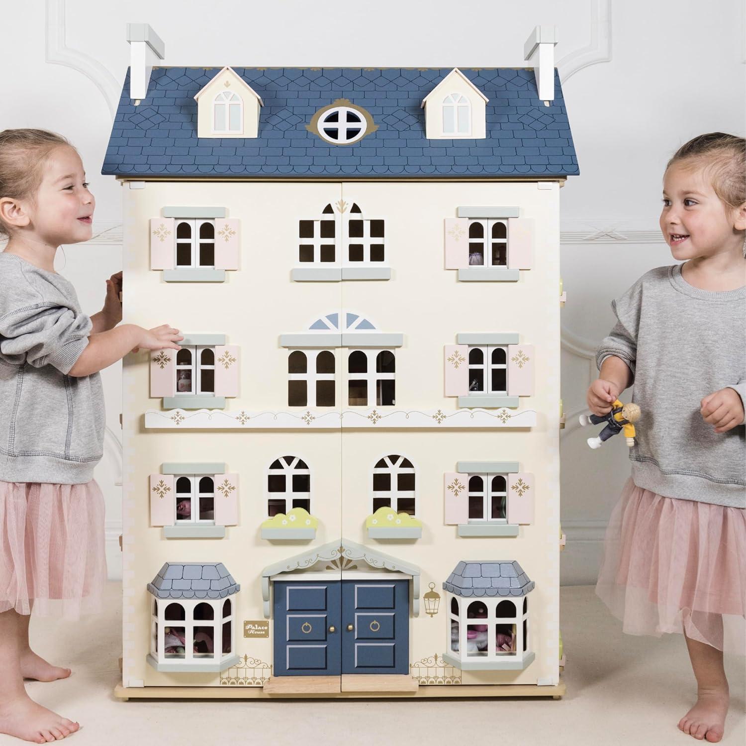 Le Toy Van - Palace House Large Wooden Doll House | Great As a Gift | 5 Storey Wooden Dolls House Play Set - Suitable for Ages 3+