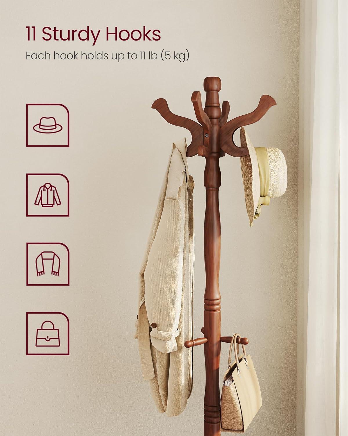 Red Barrel Studio® Coat Rack Free Standing With 11 Hooks