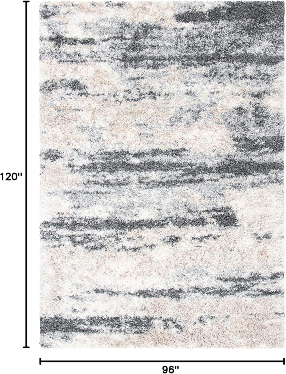 Fontana Shag FNT853 Power Loomed Area Rug - Grey/Ivory - 8'x10' - Safavieh.