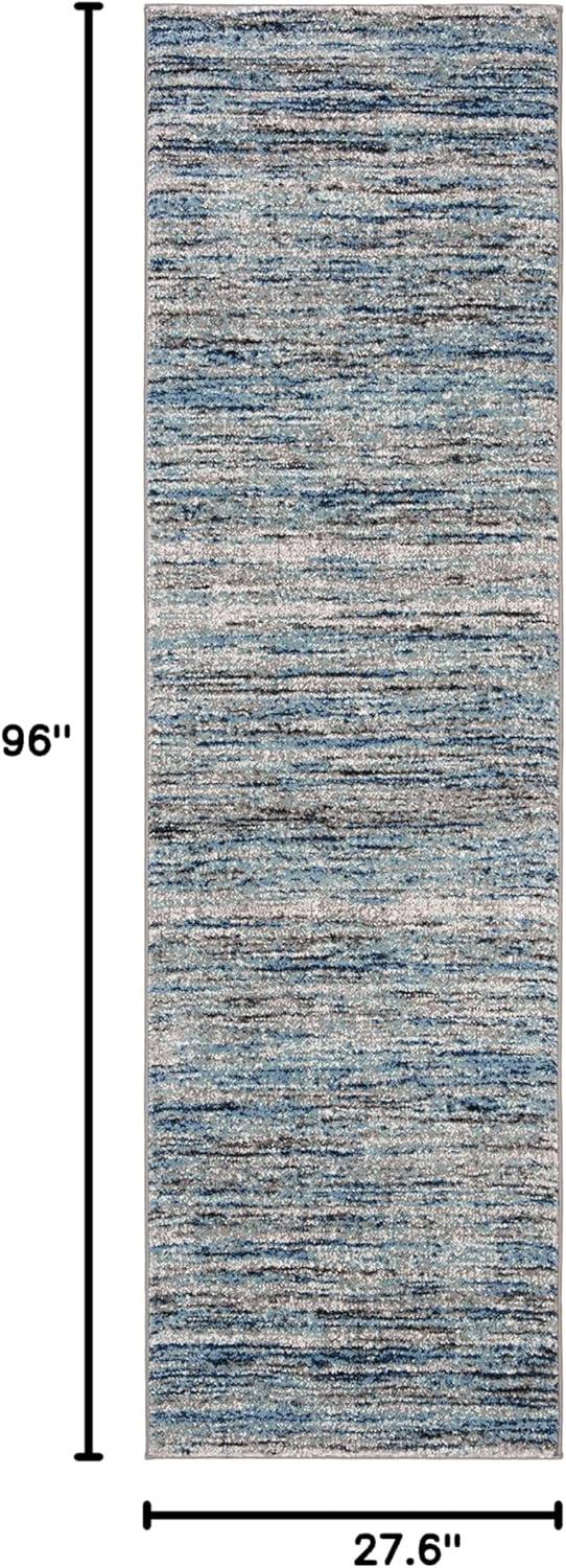 Galaxy GAL113 Power Loomed Indoor Runner - Blue/Grey - 2'3"x8' - Safavieh