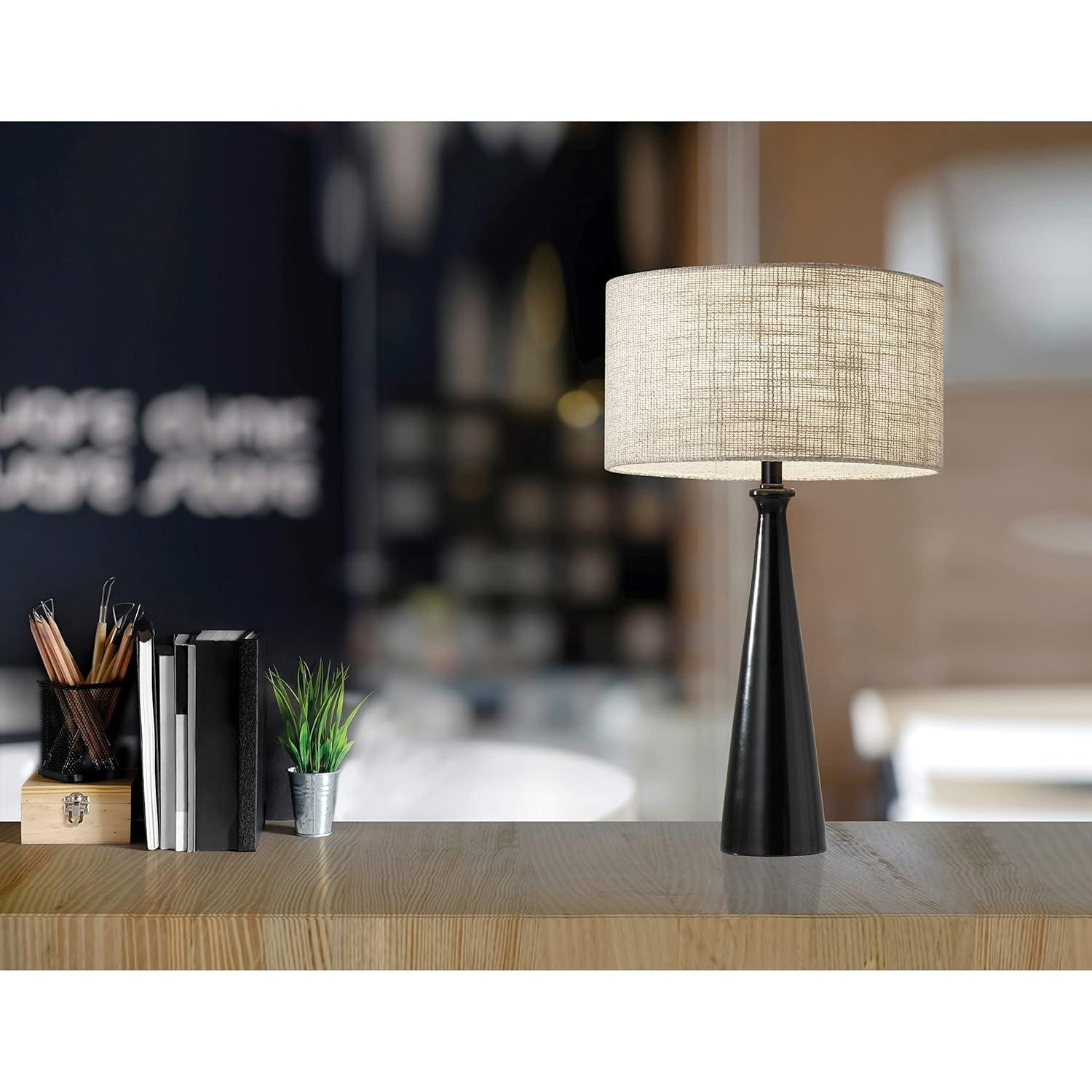 Adesso 1517-01 Linda 21.5" Table Lamp, Black, Smart Outlet Compatible