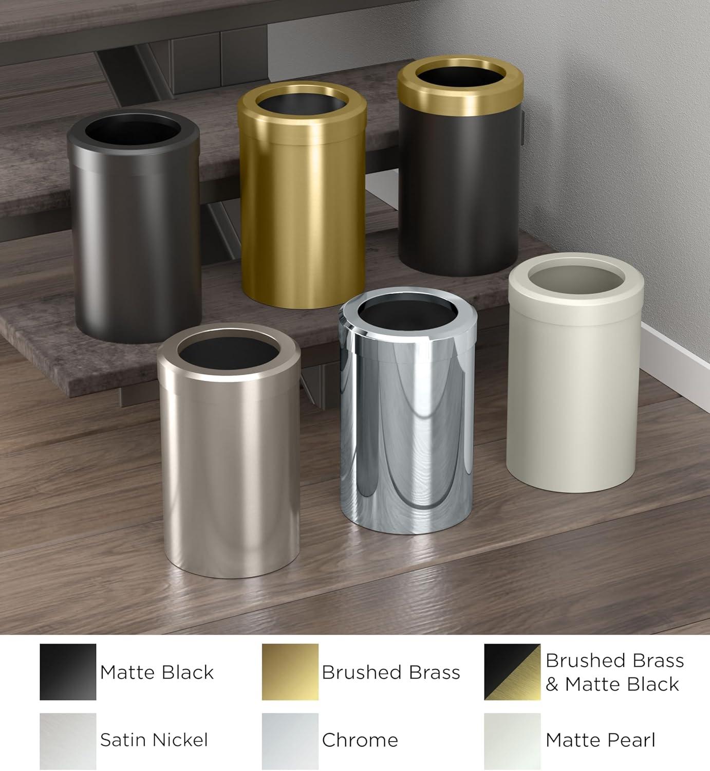 Gold Stainless Steel Round Bathroom Wastebasket with Removable Lid